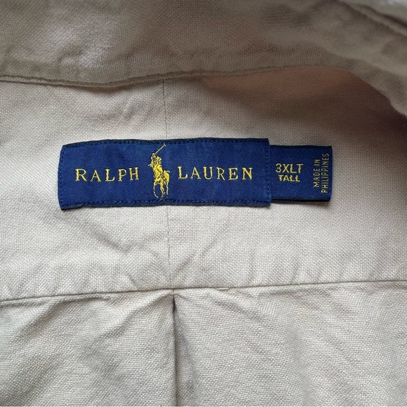 Ralph Lauren Men’s Long Sleeve Button Down Size 3XLT Tan - Picture 5 of 7